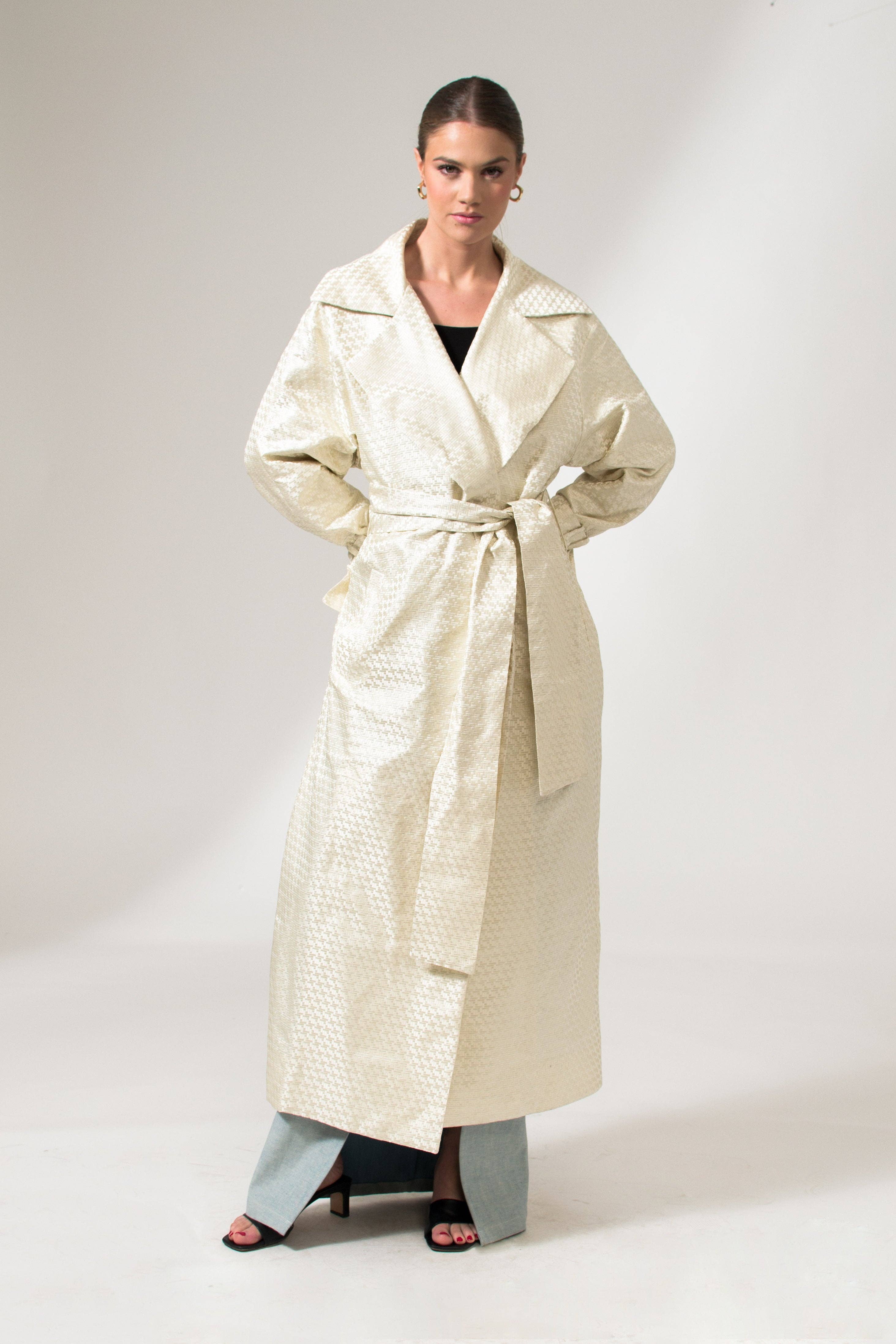 Cream White The Mae Trench Coat for wholesale on Faire1