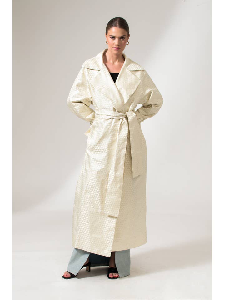 Cream White The Mae Trench Coat for wholesale on Faire1