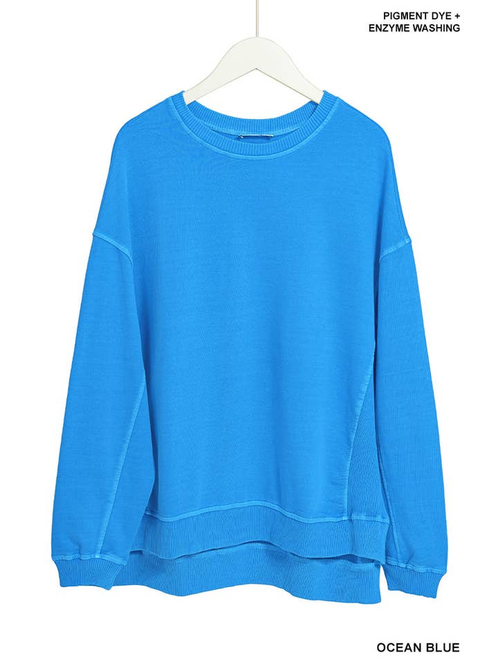 42POPS - Wholesale Sweatshirt - Women's - ..1027 French Terry Pigment Dye & Enzyme Washing Pullover SI-289828