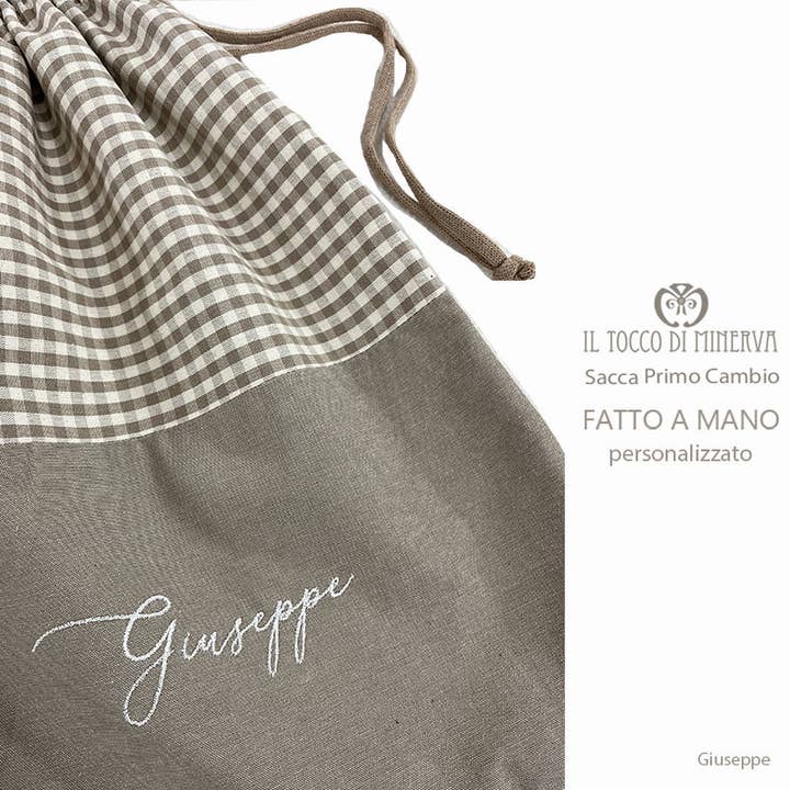 Eerste Veranderzak voor Pasgeborene in Katoen lijn Giuseppe - Handgemaakt voor wholesale door Il Tocco di Minerva