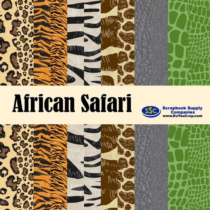 SSC Wholesale - Wholesale Scrapbook - African Safari 12 x 12 Scrapbook Paper Pack & Embellishment Kit - 3 Kits