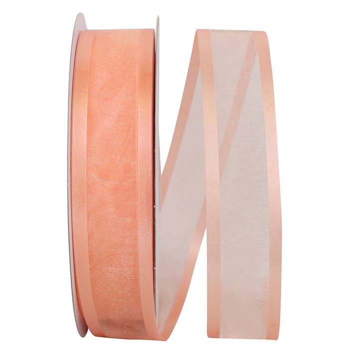 Sheer Satin Edge Value, Peach, 1-1/2 In, 100 Yards for wholesale by RELIANT RIBBON