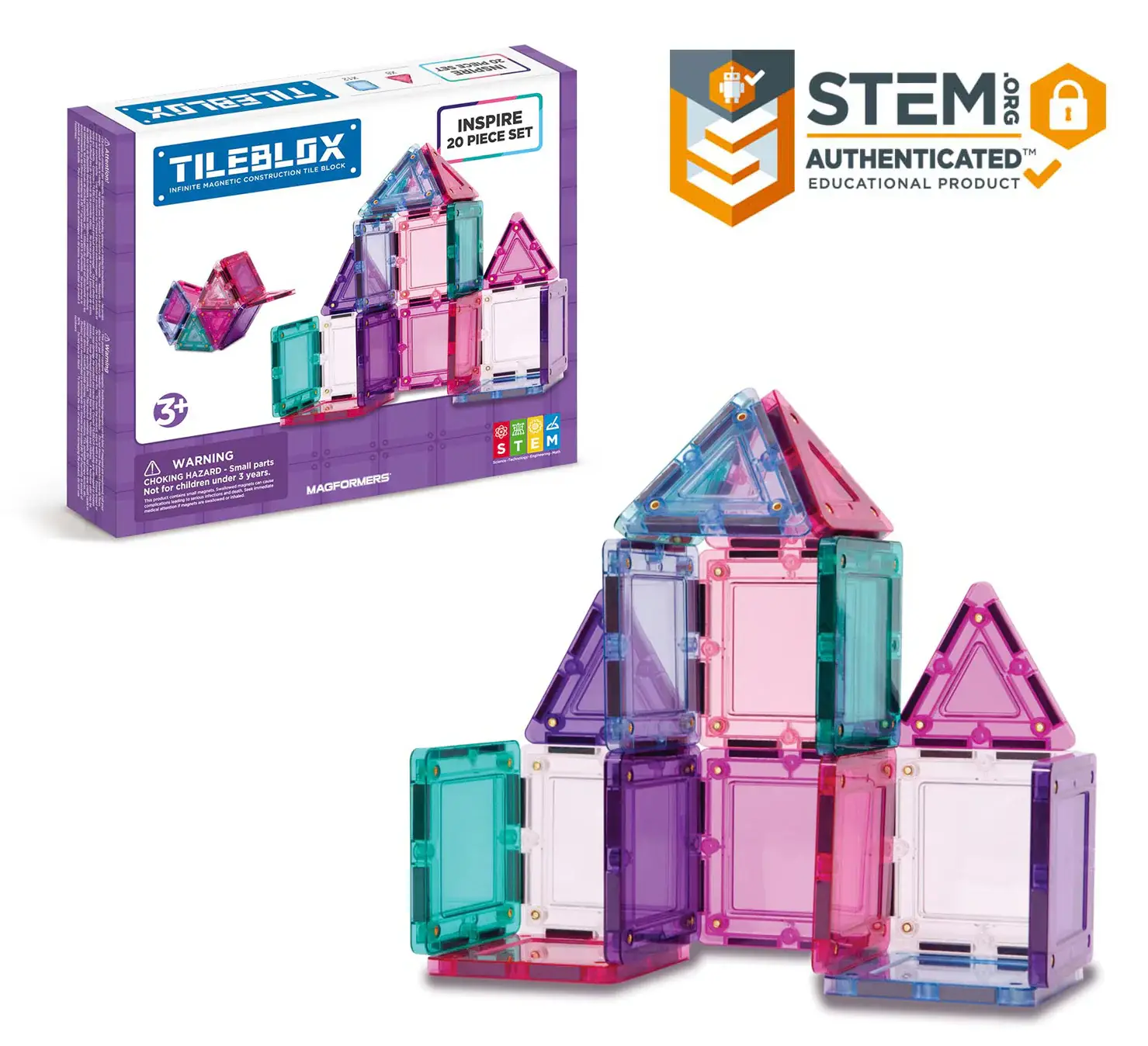 Magformers - Wholesale Toy Set - Kids - Tileblox Inspire 20 Piece Set0