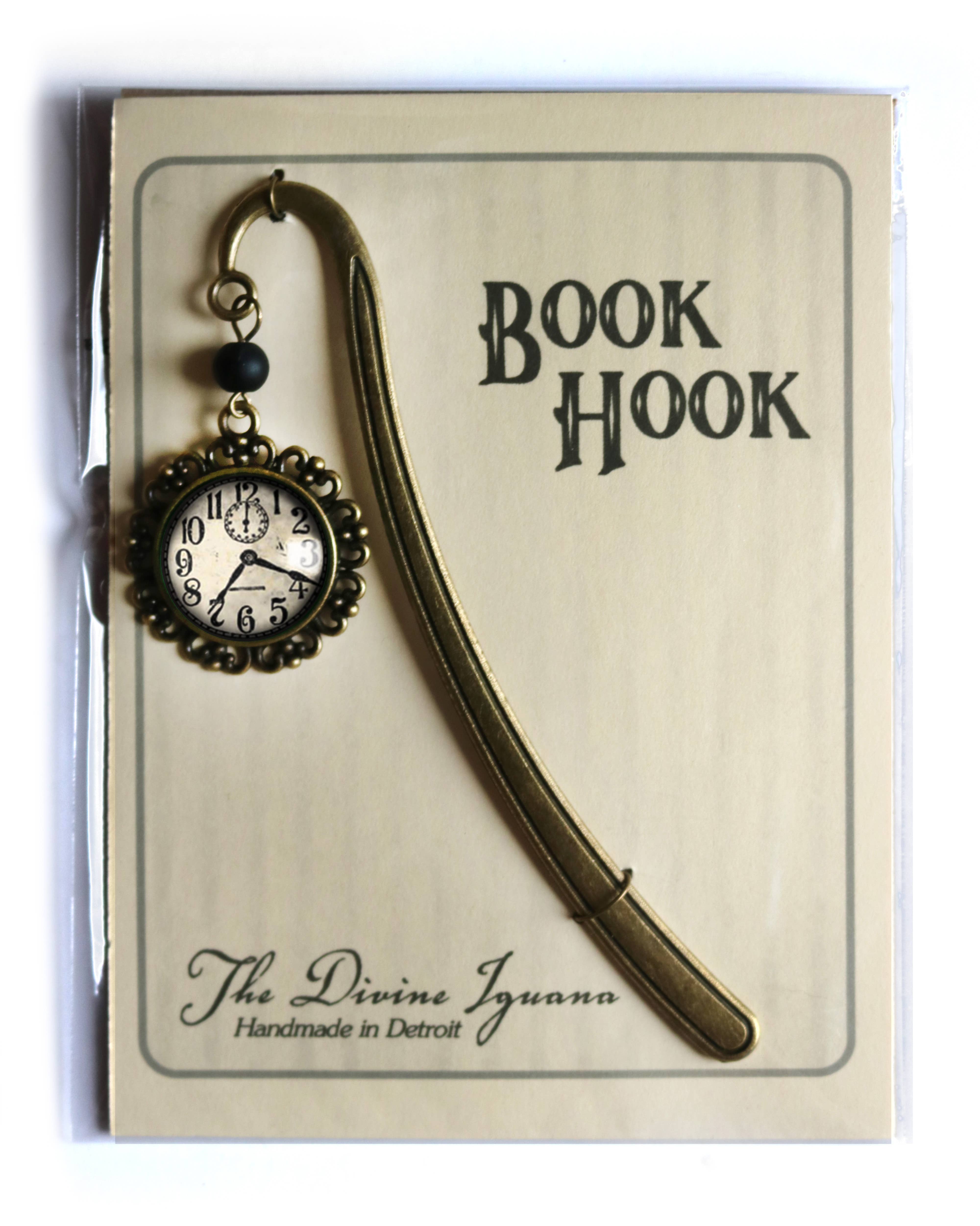 The Divine Iguana - Wholesale Bookmark - Edwardian Clock Steampunk Bronze and Glass Cabochon Bookmark2