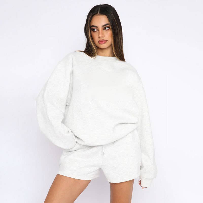 Masyal – wholesale Lounge set – Women's – Spring and Autumn Long Sleeve Sweatshirt Women's Shorts Set20