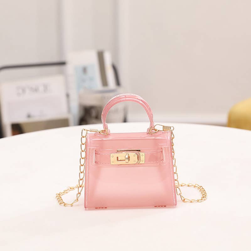 Little Trendy - Wholesale Top Handle Bag - Women's - Candy color small pvc bag Transparent jelly bag Kelly bag4