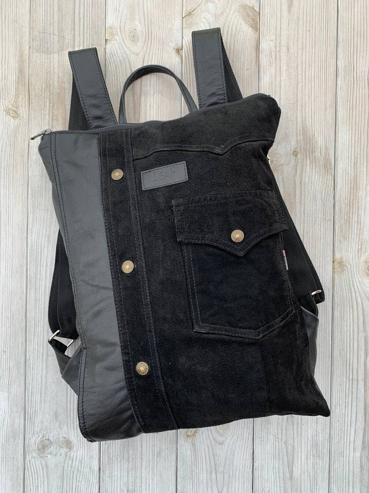 Ethno Leather Backpack, Shoulder Bag, Clutch Backpack for wholesale by LeaF