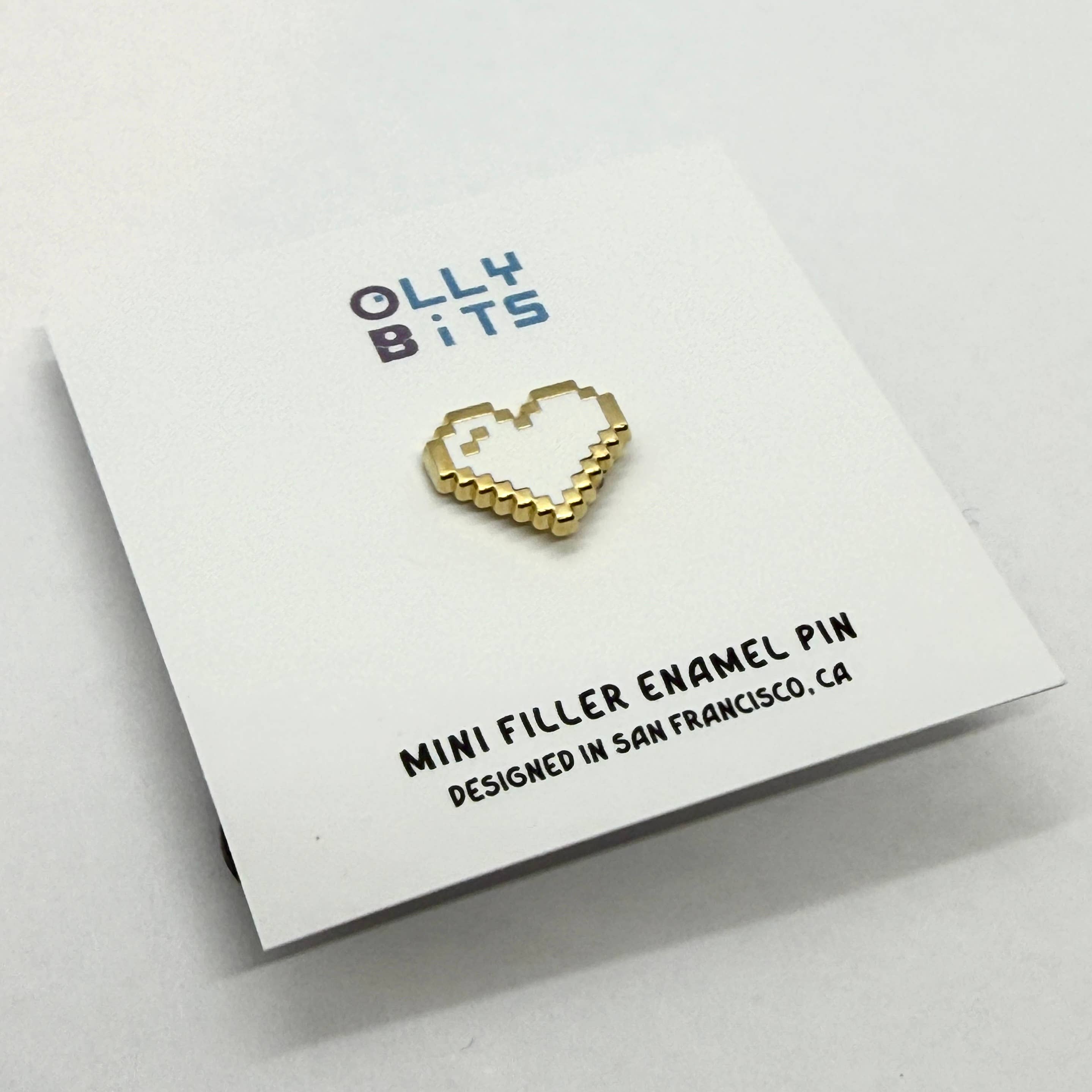 Ollybits Pixel Art - Wholesale Lapel Pin/Button - Pastel Mini Filler Pixel Art Heart Enamel Pins4