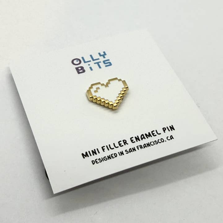 Ollybits Pixel Art - Wholesale Lapel Pin/Button - Pastel Mini Filler Pixel Art Heart Enamel Pins4