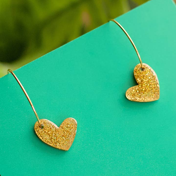 Galaxy Heart Mini Hoops - Handmade to Order for wholesale by Naoi