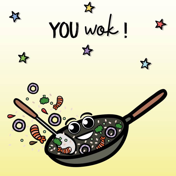 FOODTOF - Wholesale Everyday Greeting Card - 'You wok' card