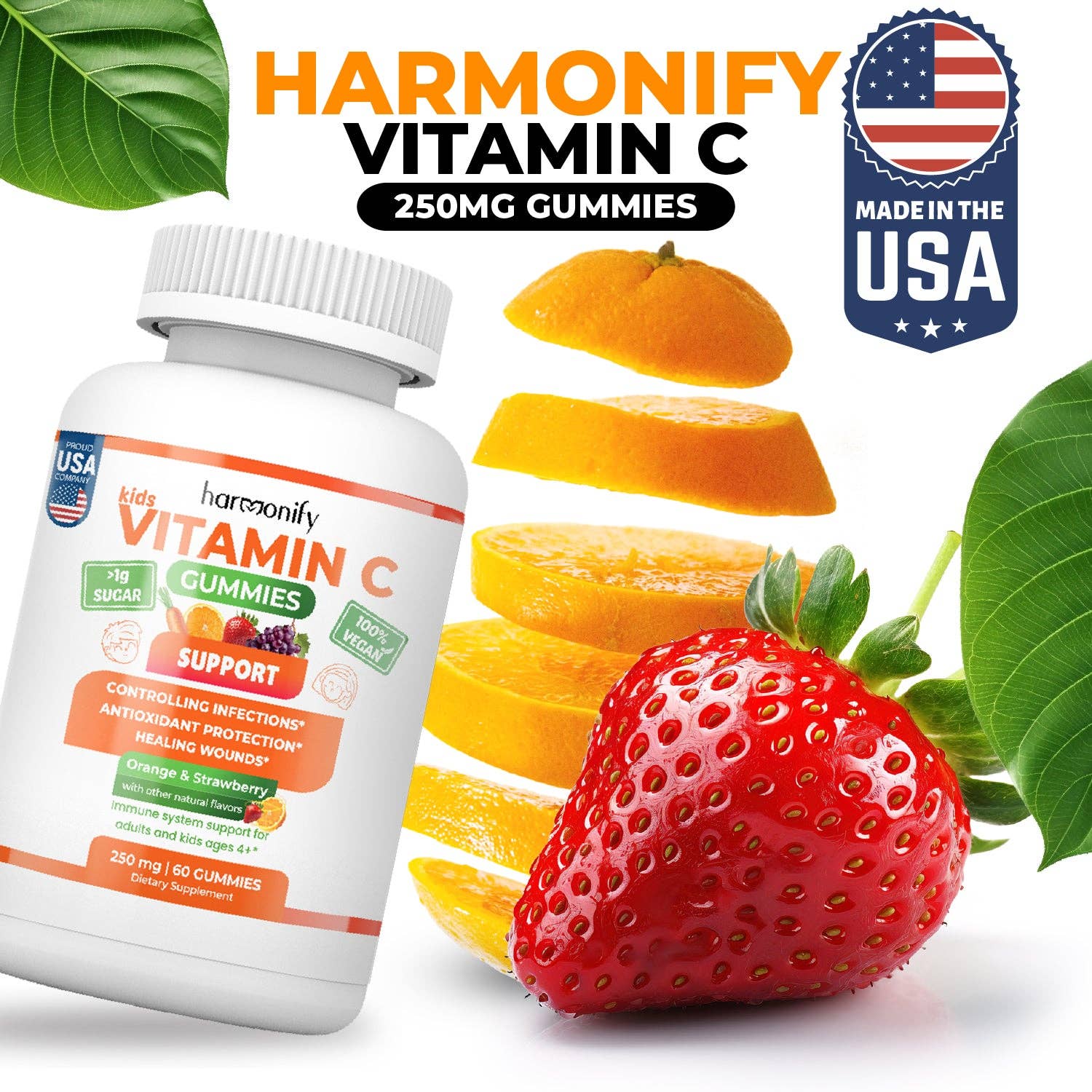 HARMONIFY – Engroshandel Kosttilskud og vitaminer – HARMONIFY Børns Immune C Daglig Gummitilskud Vitamin2