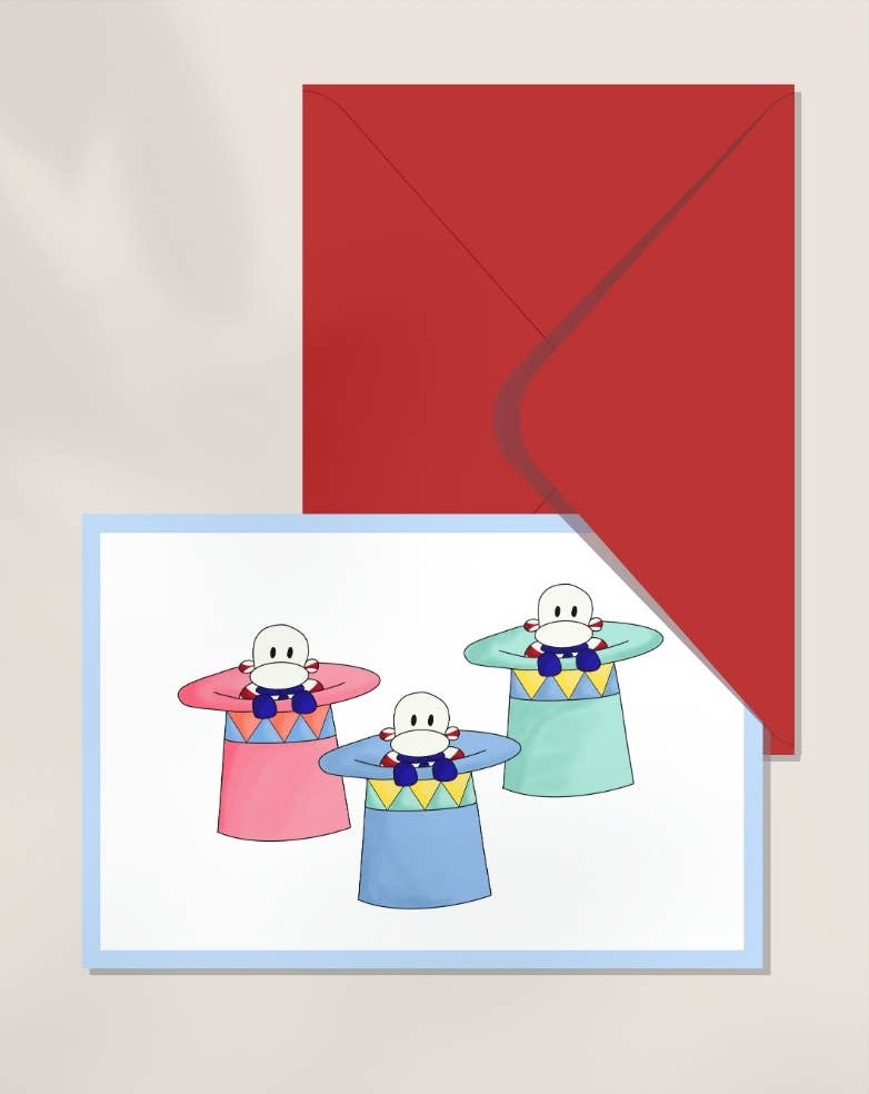 Monsieur Chaussette – Großhandel Geburtstagskarten – Doppelkarte - Cirque 3 Hats0