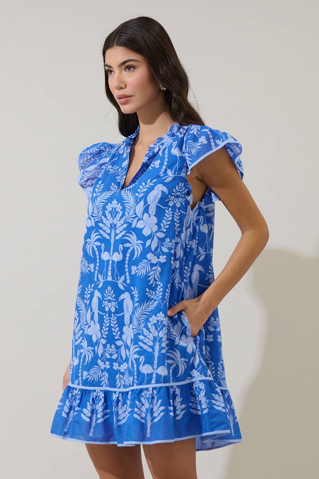 Sugarlips - Vendita all'ingrosso Vestito - Donna - Abito Mini a Tunica Ebba Floreale Davina15