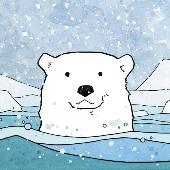 Studio Tuesday - Vendita all'ingrosso Stampa artistica - Bambini e neonati - Stampa vivaio con orso polare, arte animale artico, arte da parete per bambini