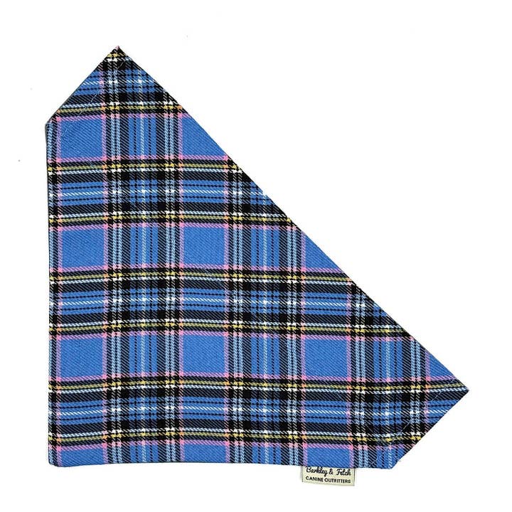 Barkley and Fetch - Wholesale Hondenbandana - Hond - Blue Tartan hondenbandana1