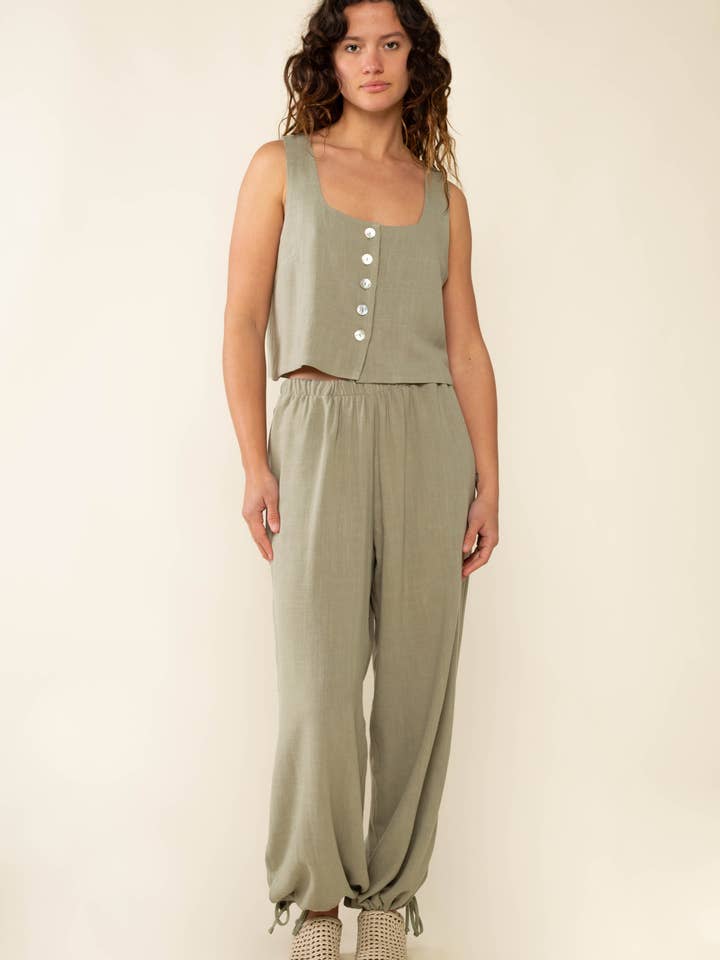 NLT - Vendita all'ingrosso Pantalone - Donna - Pantaloni in lino con orlo con coulisse - Plus Size5