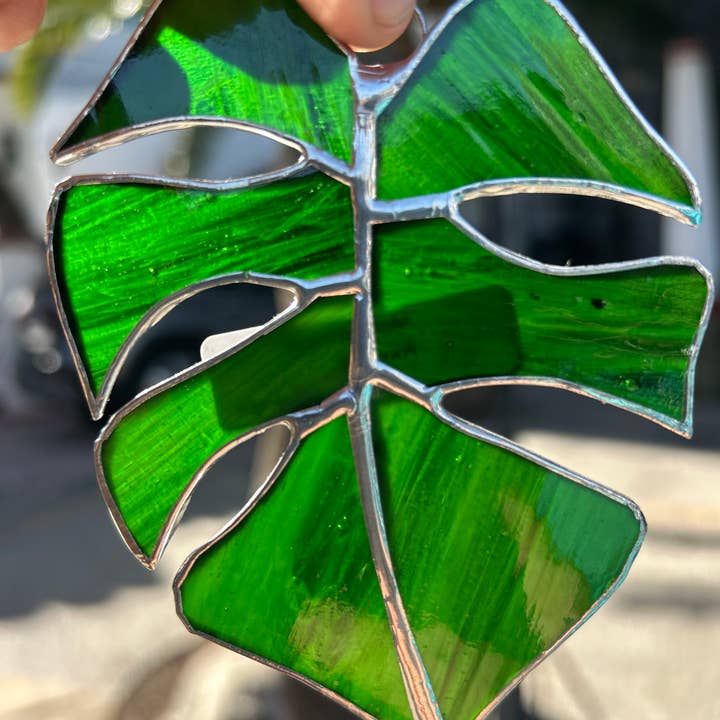 Monstera Leaf: Stained Glass, Gift Shop Favorite for wholesale by Stained glass stars and Talavera