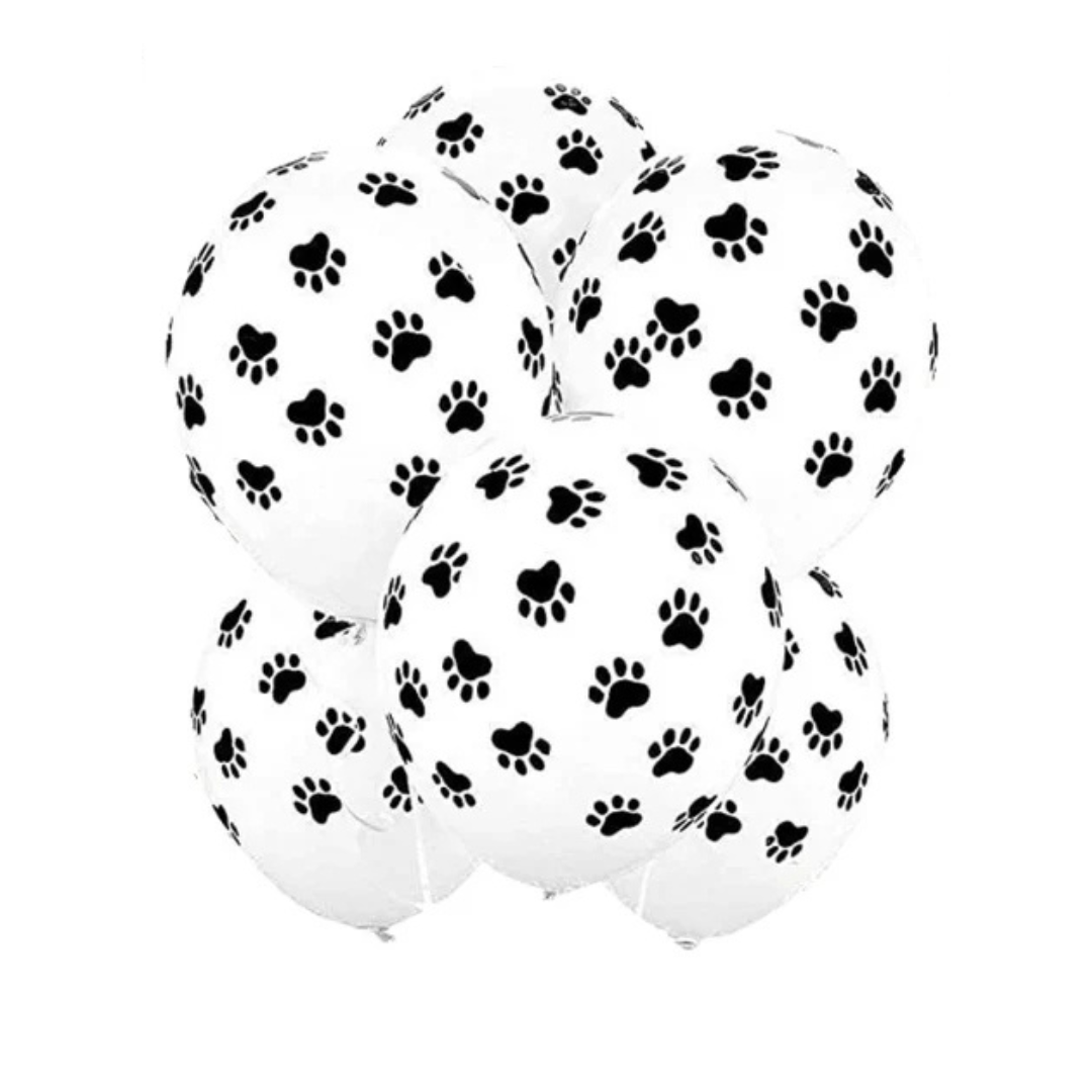 Ellie's Party Supply - Venta al por mayor Globo - Globos de látex con huellas de patas en blanco y negro (paquete de 10)1