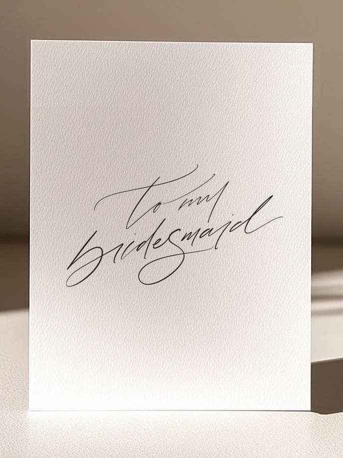 Carte pour ma demoiselle d'honneur : Merci pour le jour du mariage pour la vente par Velvet and Gold