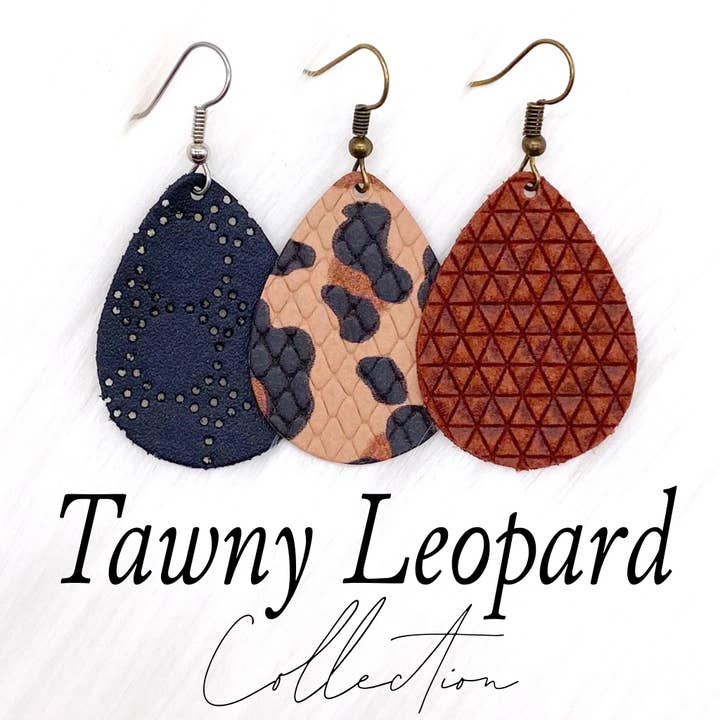1.5 „Tawny Leopard Mini Collection (Læder) -Øreringe for engroshandel hos Doohickies