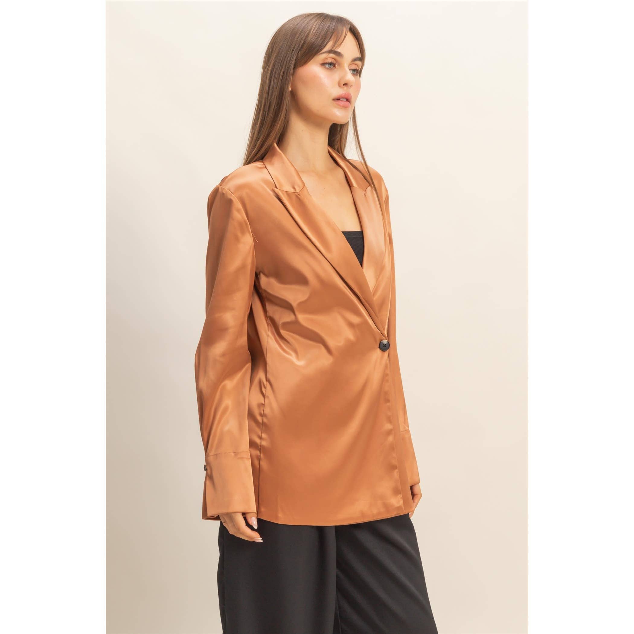 HYFVE - Wholesale Blazer - Women's - Satin Long Sleeve Blazer2