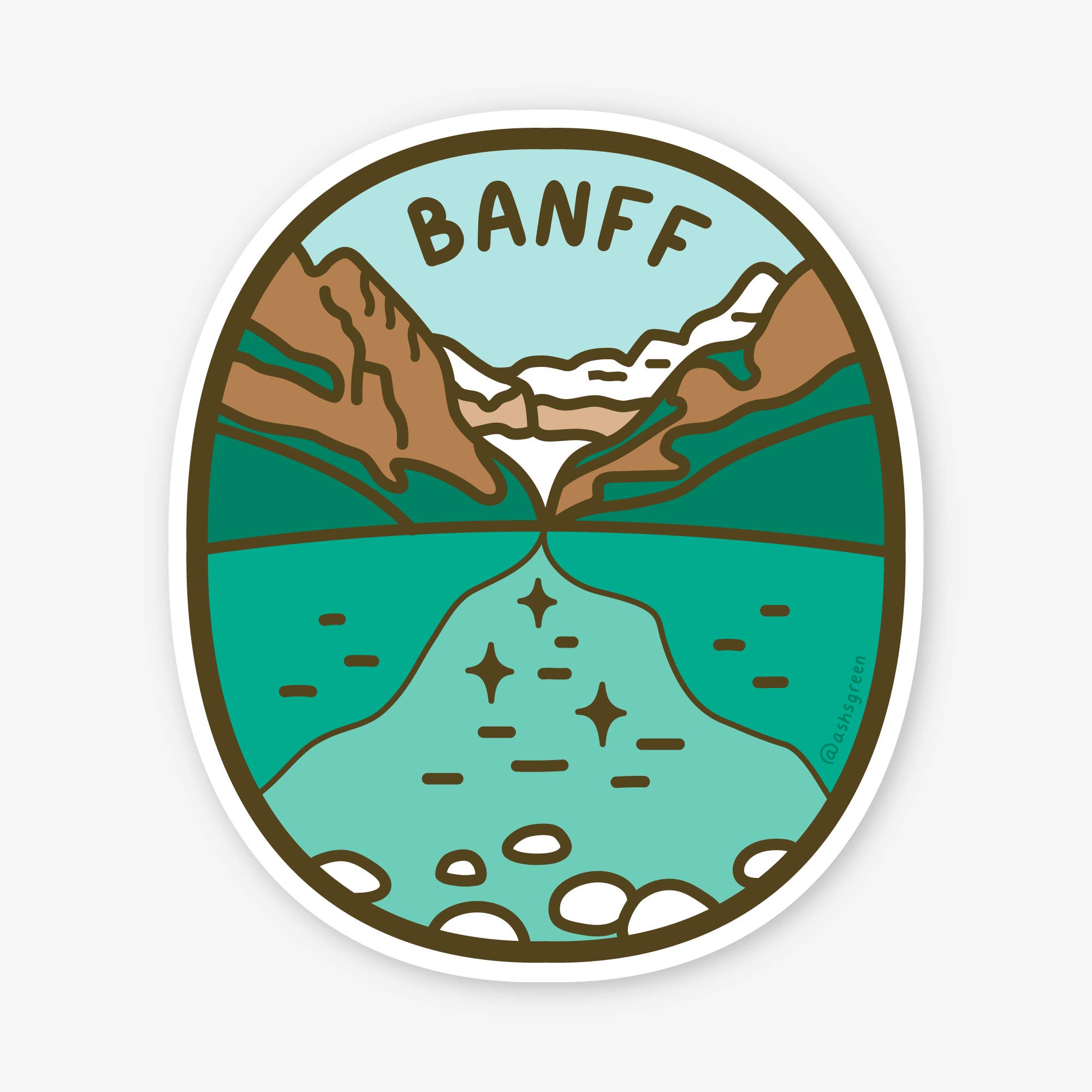 Ashleigh Green Studios - Wholesale Sticker - Banff - 3" vinyl sticker