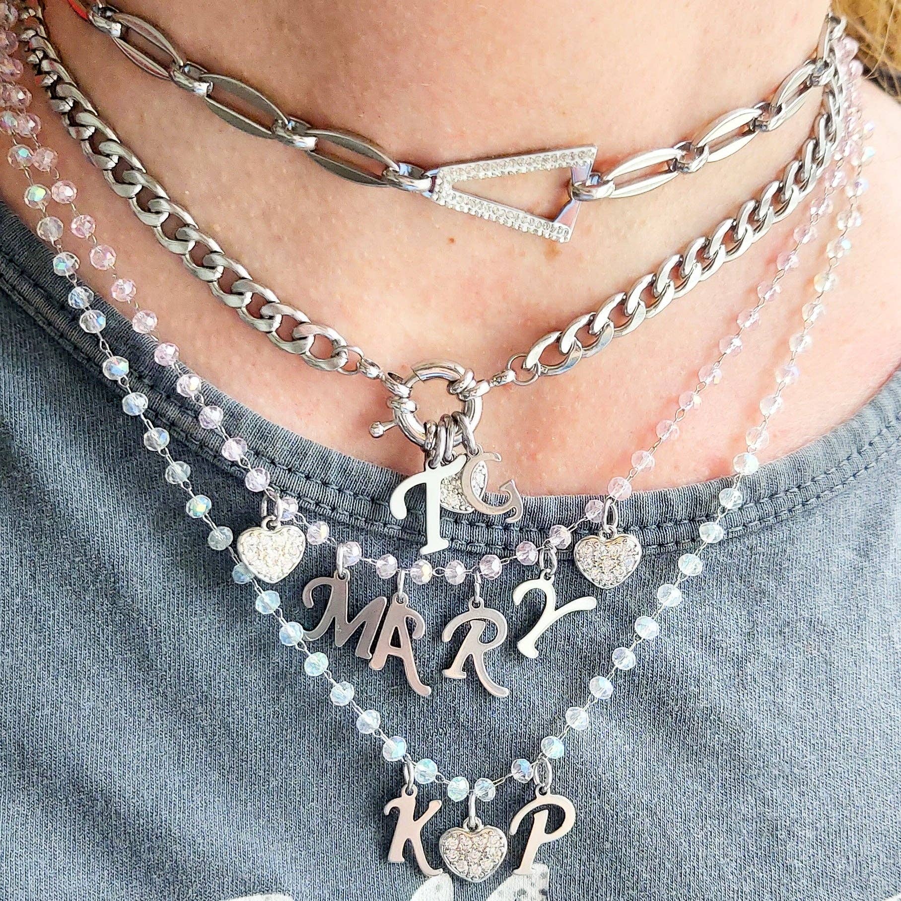 Daemon srls – wholesale Pendant/charm necklace – MY INITIALS ~ Collana Personalizzata Con le tue iniziali in Acciaio Inossidabile6