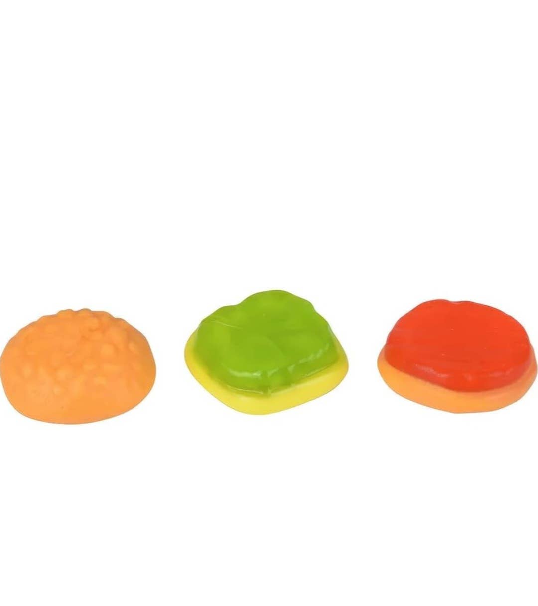 Majestic Wholesale - Vente Bonbons gélifiés - eFrutti Gummi Mini Burger – Boîte de 60 bonbons gélifiés amusants et fruités2