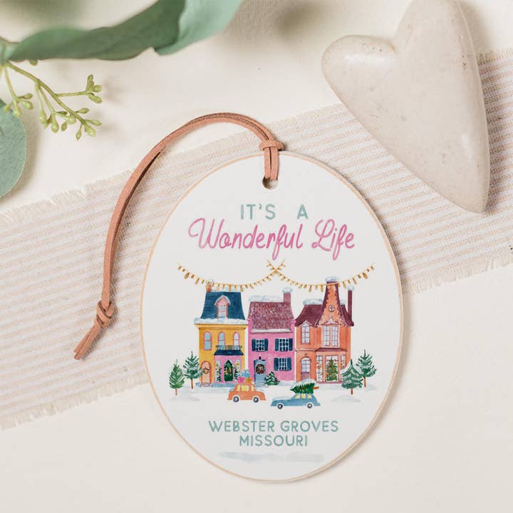 Oval Ornament-It's A Wonderful Life Webster Groves Missouri for wholesale by Love Local