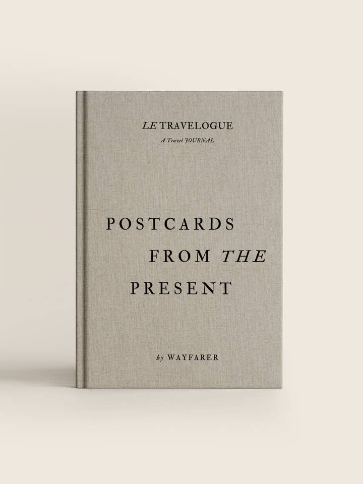 Postcards From The Present: Travel Journal | Linen Notebook for wholesale by Wayfarer