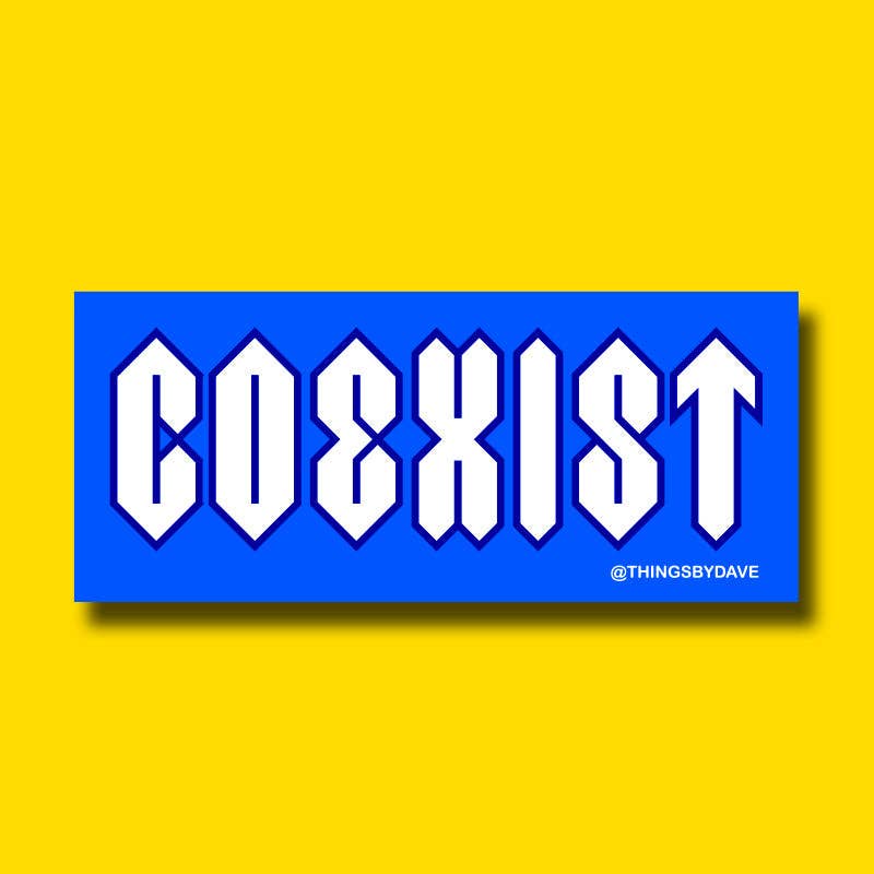 Things By Dave - Wholesale Sticker - COOL COEXIST Bumper Sticker1