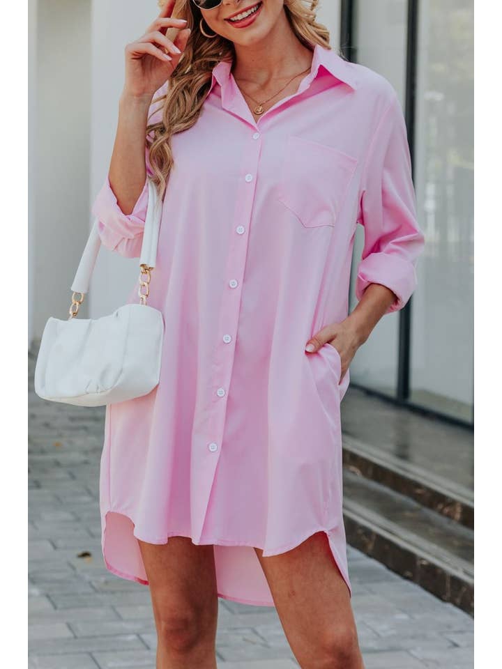 Rosa Clothing - Wholesale Dress - Women's - Loose casual long sleeve shirt dress