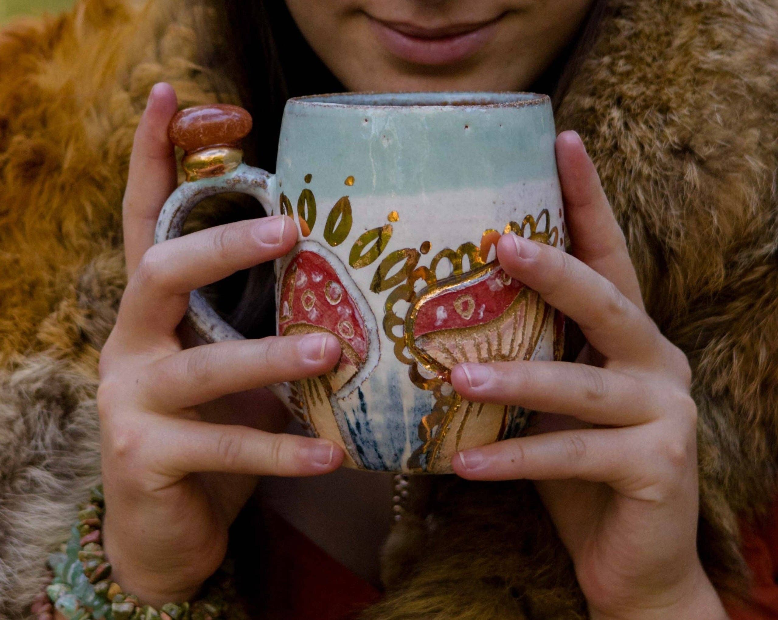 Carys Martin Ceramics - Wholesale Coffee Mug - Fairy Ring Crystal Cup with magic vibes1