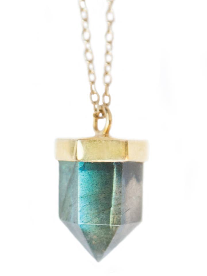 Pencil Labradorite Gold- plated Necklace for wholesale by Negar Shams