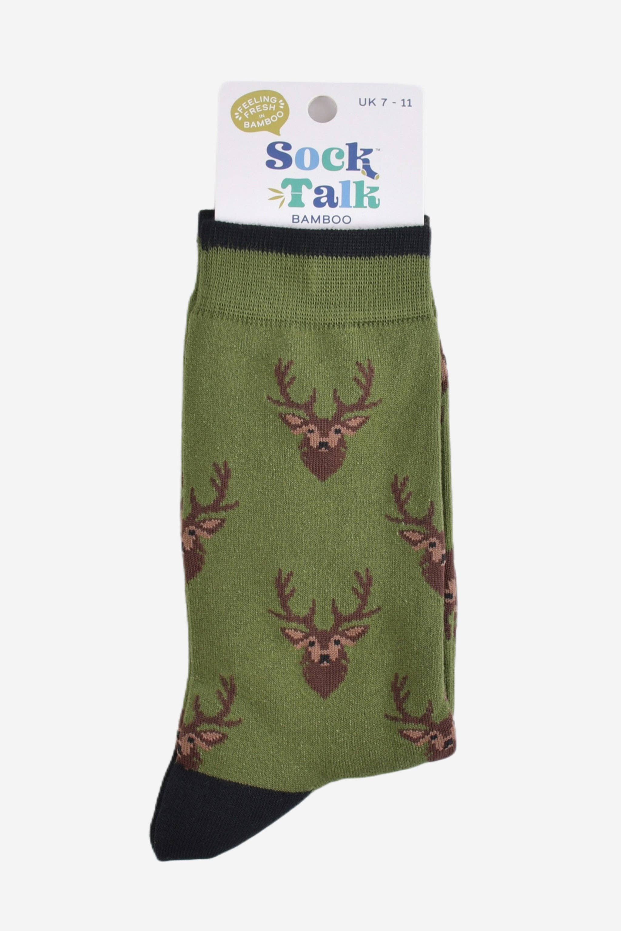 Sock Talk - Wholesale Socks - Men's - Men's Bamboo Socks - Green/Black, Stag2