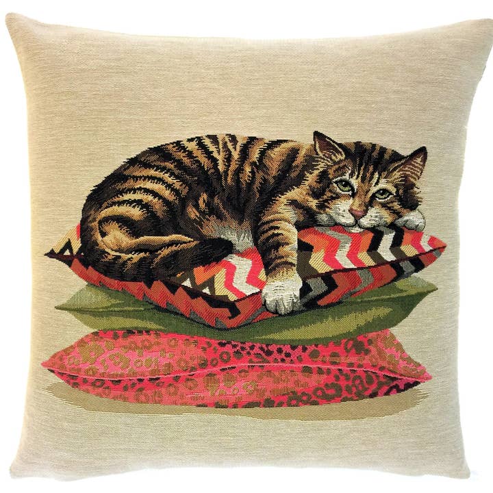 yapatkwa - art of the loom - Wholesale Throw Pillow Cover - cat pillow cover - cat throw pillow - cat decor