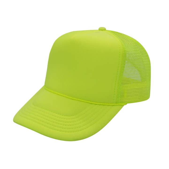 The Park Wholesale - Wholesale Trucker Hat - Unisex - Nissun Neon Color Foam Mesh Trucker Hats Caps, Blank Two Tone Snapbacks