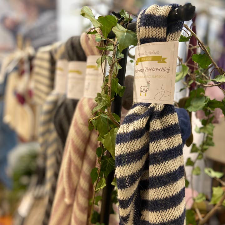 Samantha Holmes Alpaca Clothing and Gifts - Wholesale Scarf - Women's - Alpaca Stripe Neckerchief1