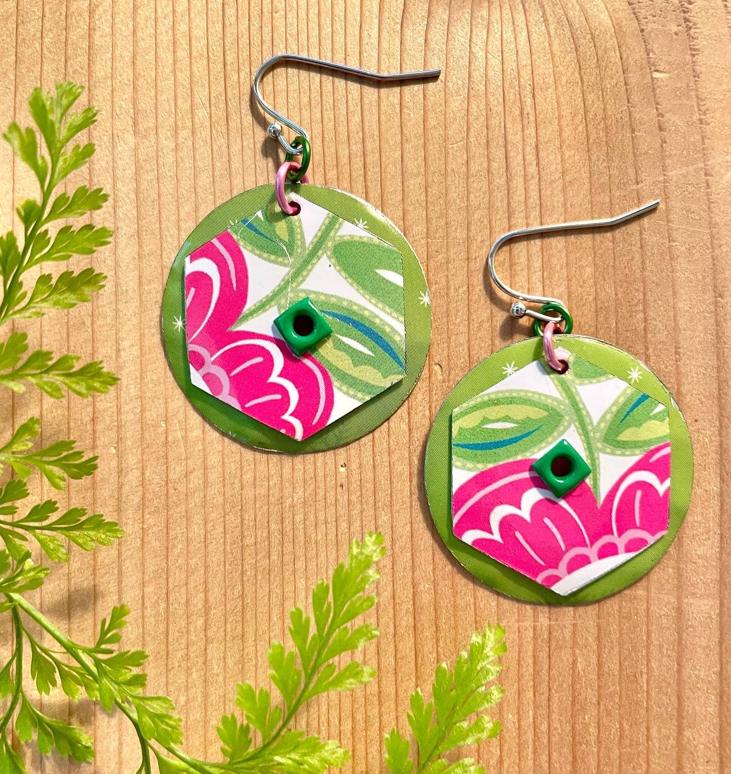 TTE Designs - Wholesale Dangle Earrings - Best Sellers - Set of 12 Recycled Vintage Tin Earrings 5