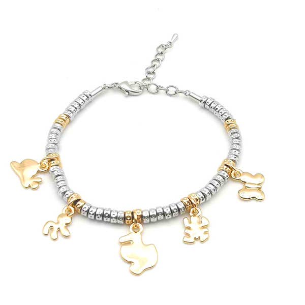 BRACCIALE PEPITE CON CHARMS ANIMALI - AJJ9832496 per la vendita all'ingrosso da parte di AMORINO SRL