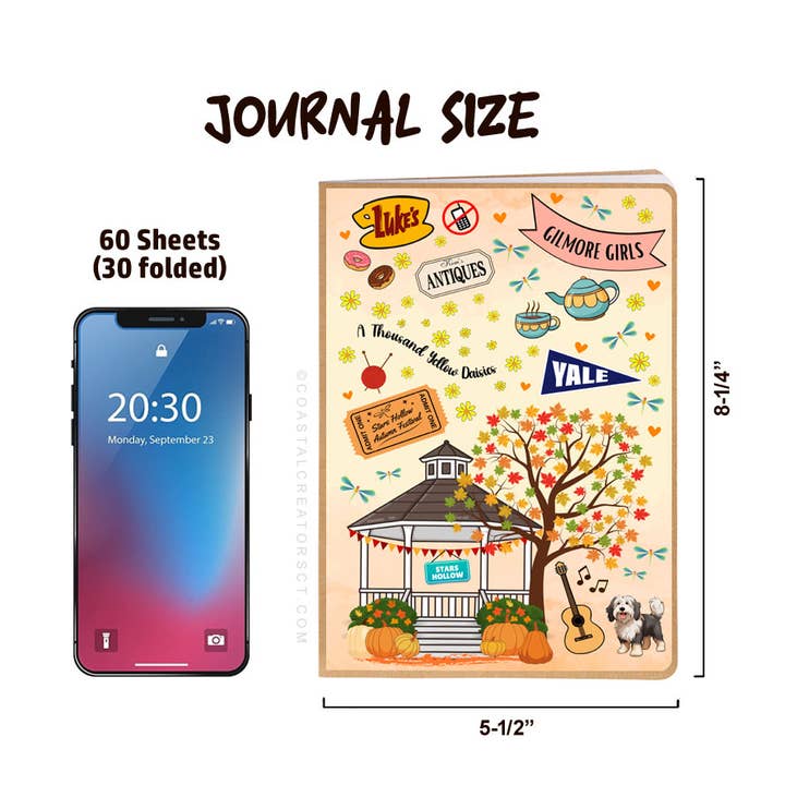 Coastal Creators of Connecticut - Wholesale Journal/Diary - Gilmore Girls Autumn Journal + Luke's Magnetic Bookmark Set1