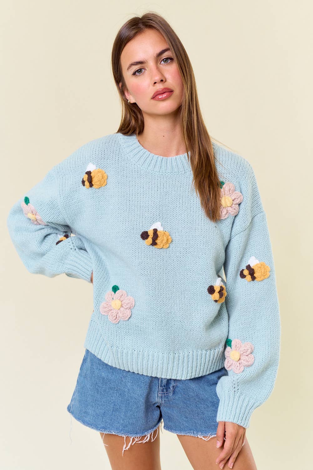 Doe and Rae – Engroshandel Pullover - Dame – BISTRIKKET TRØJE - 1745C16