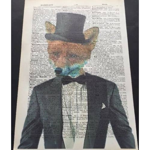 Parksmoonprints - Vendita all'ingrosso Stampa artistica - Stampa artistica da parete con dizionario volpe - Quadro artistico da parete