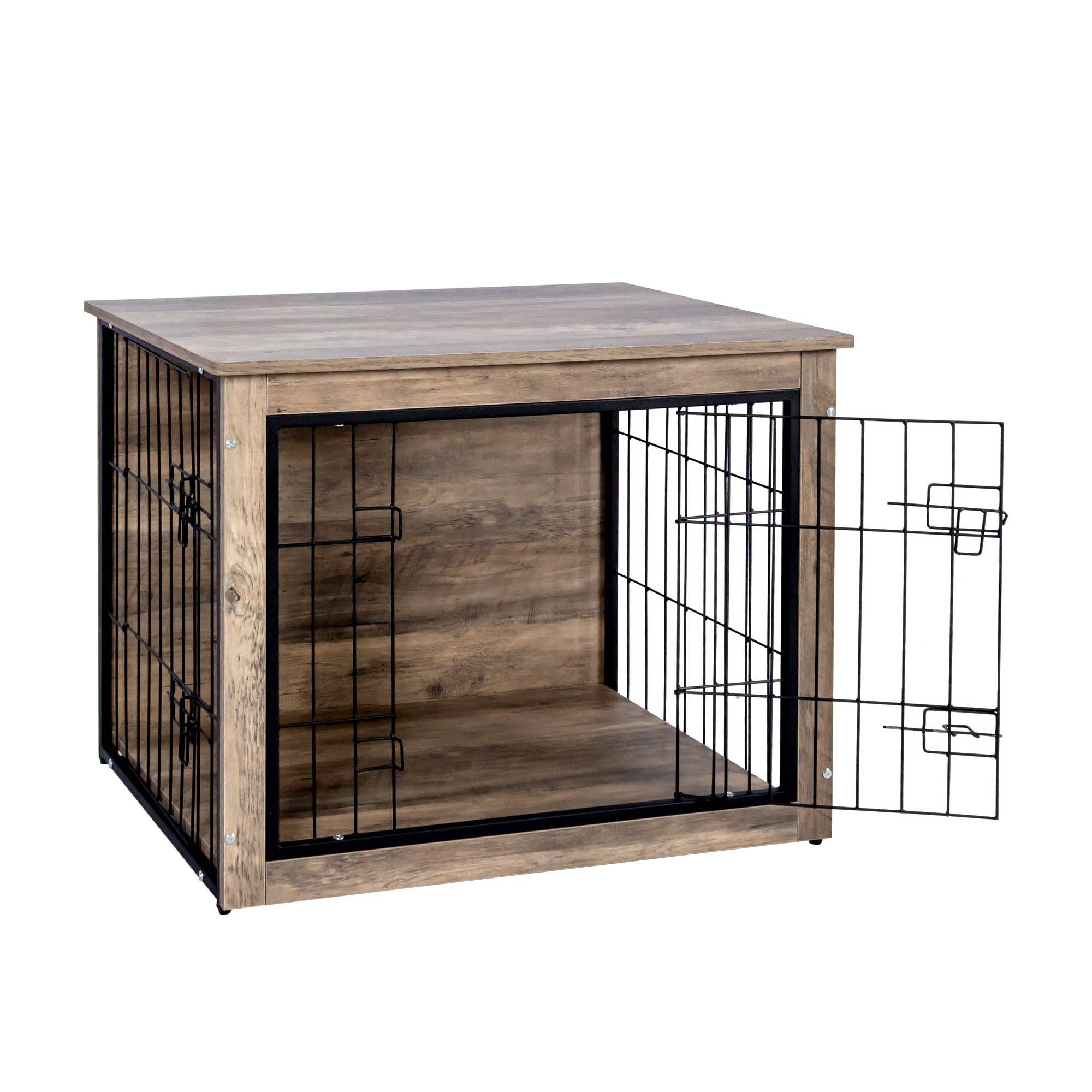 HOMYCASA DESIGN INC - Vente Caisse de transport – chien - Meuble pour chien, caisse pour chien en bois de taille moyenne avec double portes, meuble pour chien, niche d'intérieur, taille moyenne7