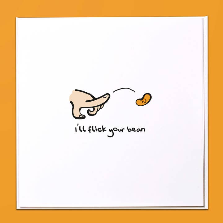 I'll flick your bean Greeting Card for wholesale by The Crafty Giraffe