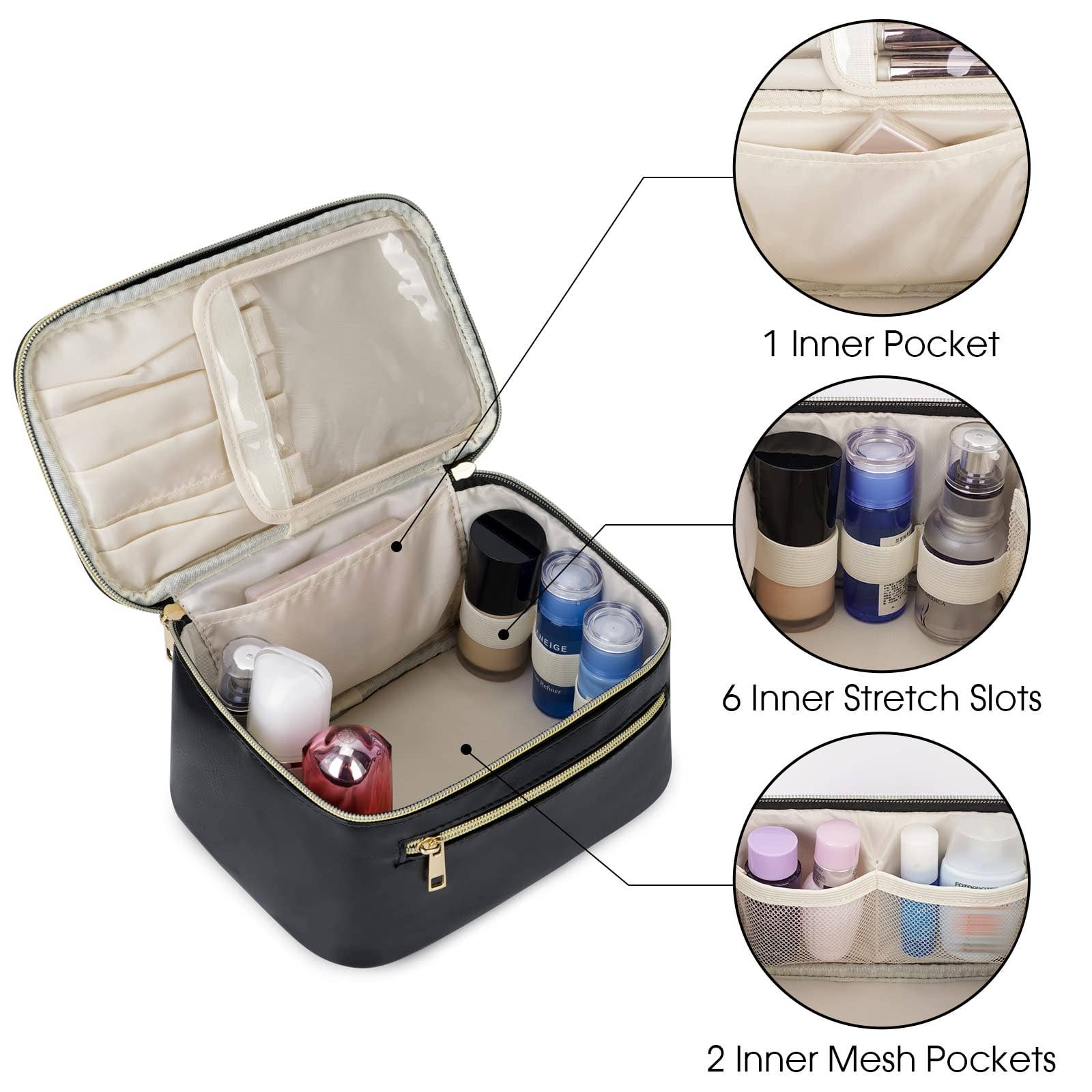 wandf - Wholesale Make-up/cosmetic bag - Vegan Leather Cosmetic Brush Bags Makeup Case 18