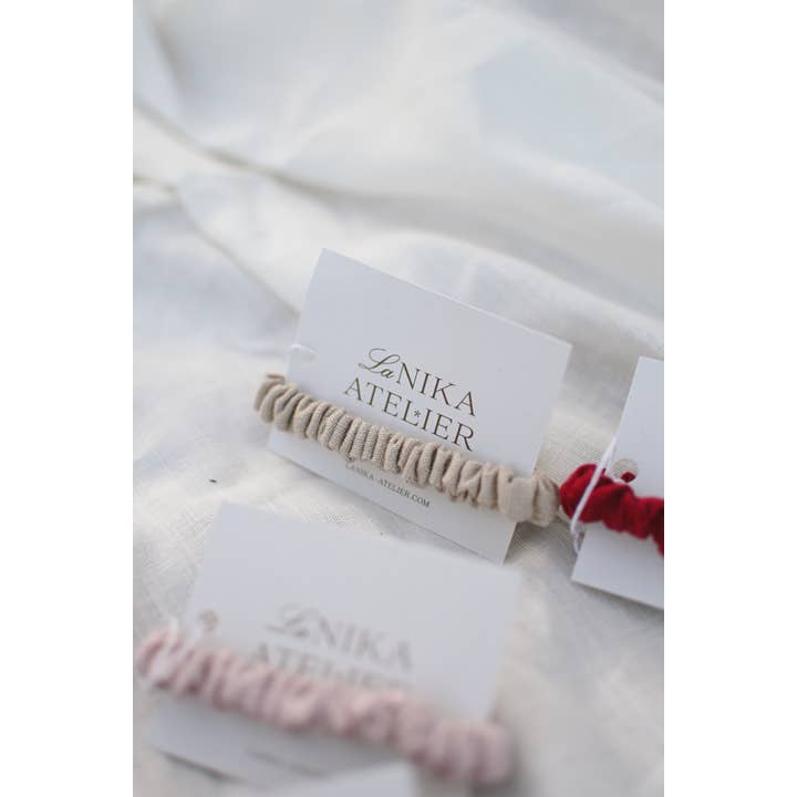 Lanika Atelier, Nika Korošec s.p. - Wholesale Hair Tie - Skinny 100% Linen Hair Elastic, No Plastic Scrunchies 2