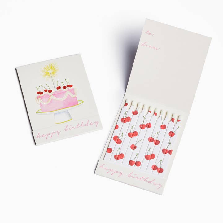 Cake Happy Birthday Match Card® | Candle Matches for wholesale by Abigail Jayne Design
