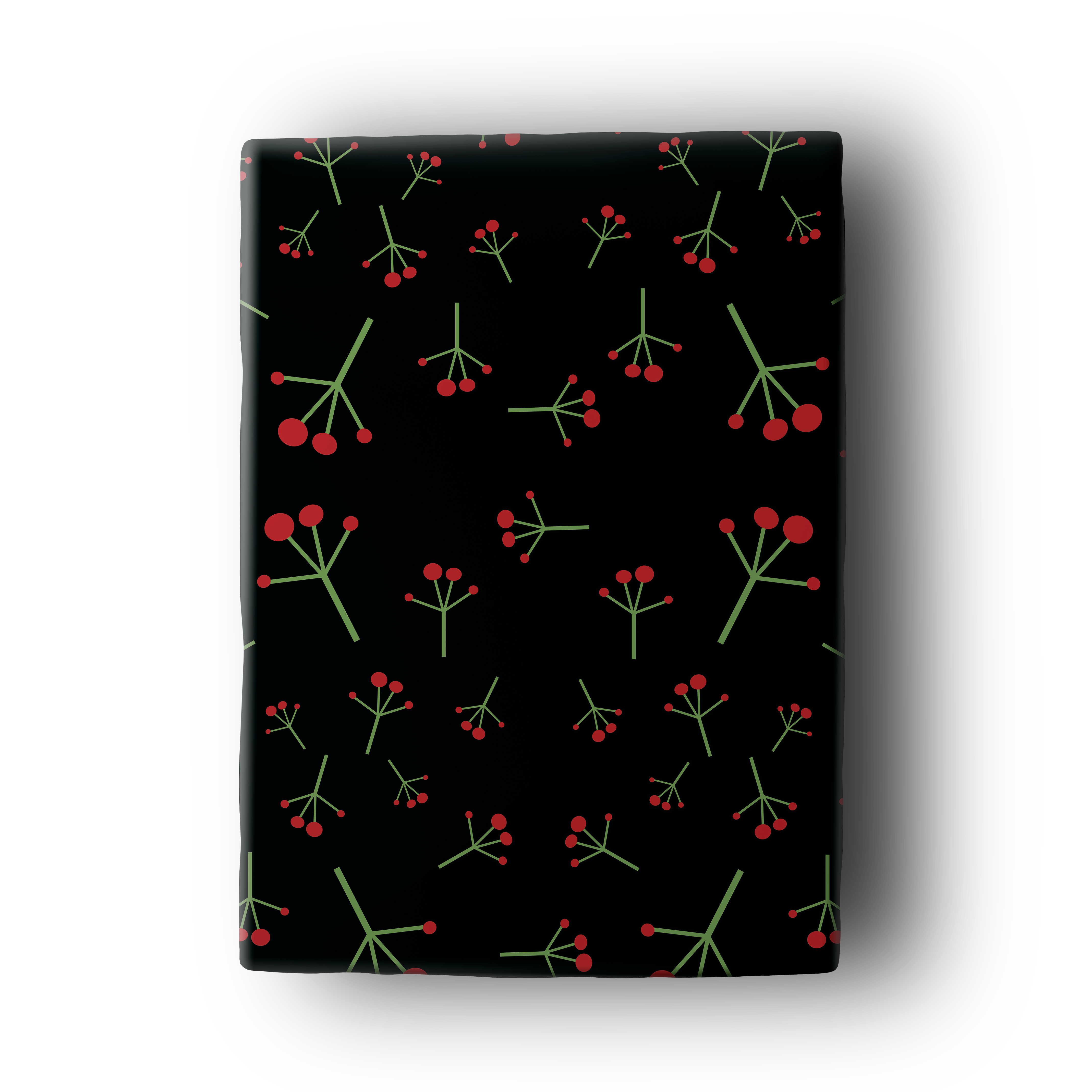Mod Lounge Paper Company - Wholesale Flat Wrap - Mistletoe Mid Century Modern Holiday Gift Wrap Set of 24